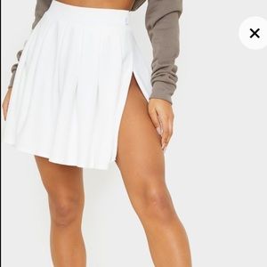 PrettyLittleThing white skater skirt